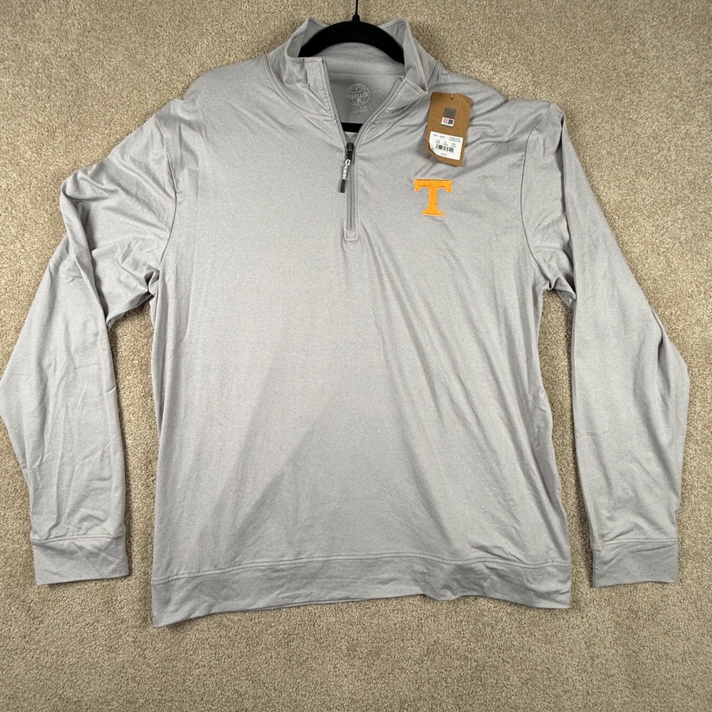 Rivalry Threads Tennessee Volunteers Mens Large Gray Quarter Zip Pullover NWT